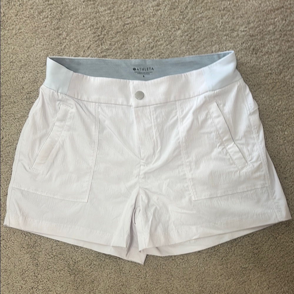 Athleta White and Gray Athletic Shorts for Active Comfort